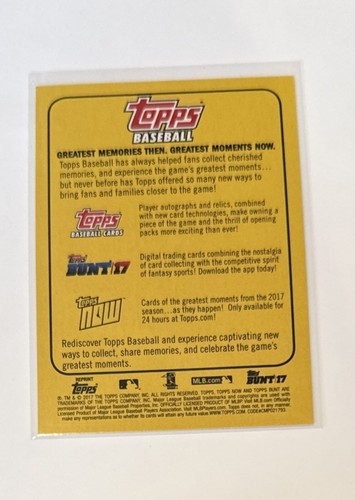 Hank Aaron 2017 Topps Braves Rediscover Topps Inserts HOF MVP RC Reprint Mint - Bild 2 von 2