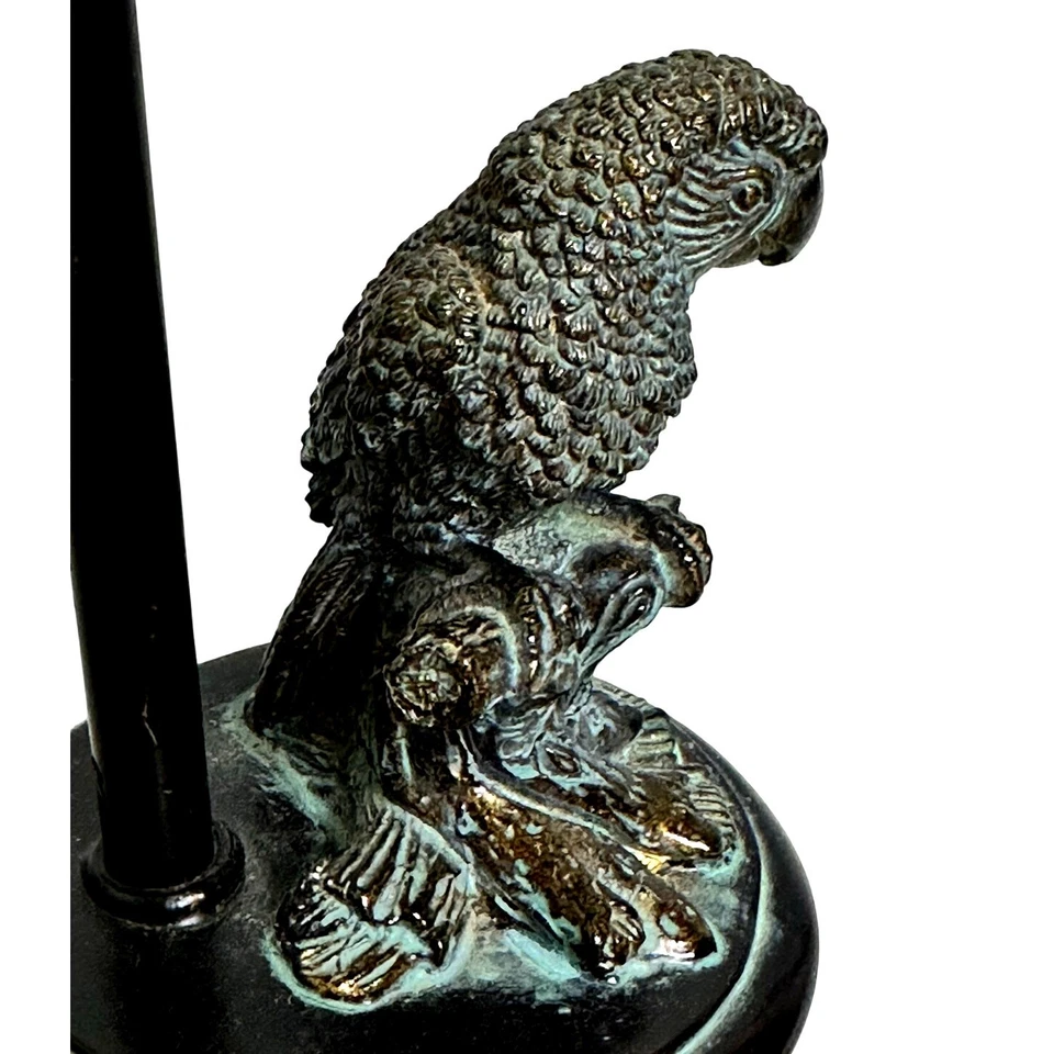 Искусственная бронза попугай мини лампа с кожзаменителем абажур винтажный - Изображение 2 из 4