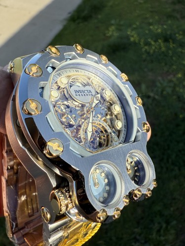 NEW INVICTA 43130 MAGNUM TRIA AUTOMATIC SKELETAL DIAL TWO TONE WATCH - Bild 12 von 22