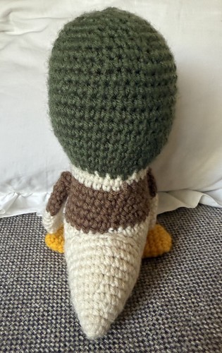 Crochet Mallard Duck Handmade Stuffed Green Yellow Approx 11” Baby Boy Theme - Picture 3 of 6