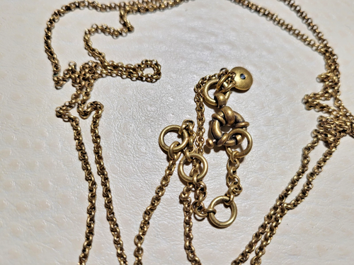 2-J. CREW NECKLACE PENDANTS-ART DECO STYLE-LONG CHAINS - Picture 6 of 11