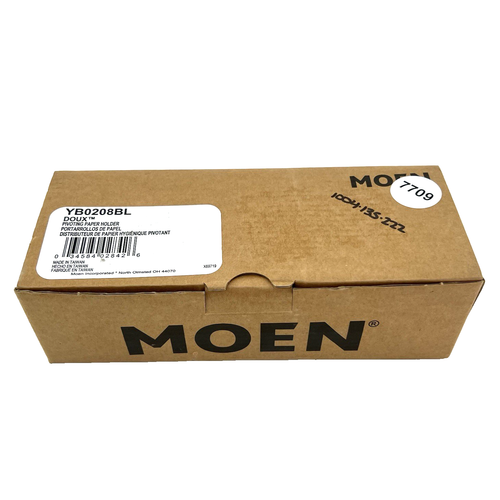 MOEN Doux Matte Black Toilet Paper TP Holder 🆕 YB0208BL Double Post Wall Mount - Picture 3 of 10