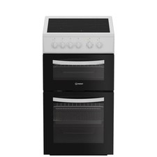 Indesit 50cm Twin Cavity Electric Cooker - White ITE5VMW