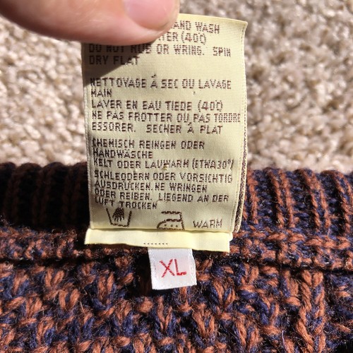 Vintage Carraig Donn Pullover Herren XL braun Schurwolle Irland Zopfmuster Fischer - Bild 4 von 6