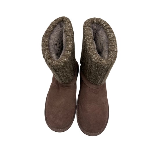 Lamo Hurricane Damenstiefel aus pilzfarbenem Wildleder mit Obermaterial Strickakzent Größe 8 - Bild 3 von 12
