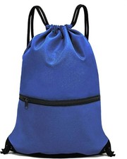 Drawstring Backpack Bag Sport Gym Sackpack Blue