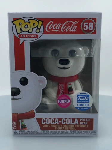 Funko POP! Ad Icons Coca-Cola Coca- Cola Polar Bear Flocked #58 DAMAGED BOX
