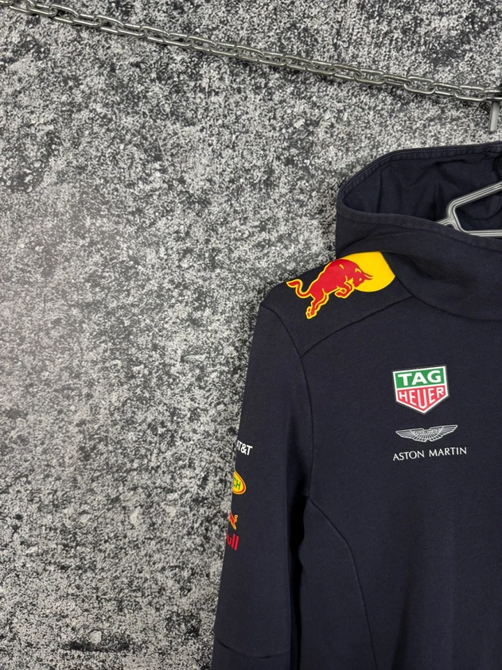 Sudadera con capucha Puma Red Bull Racing Mobil1 Fórmula 1 azul marino niños talla YXL Foto 3 de 4