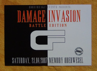 DAMAGE INVASION @ Memory, Oberwesel - 21.04.2007 - HARDCORE - GABBER - Flyer