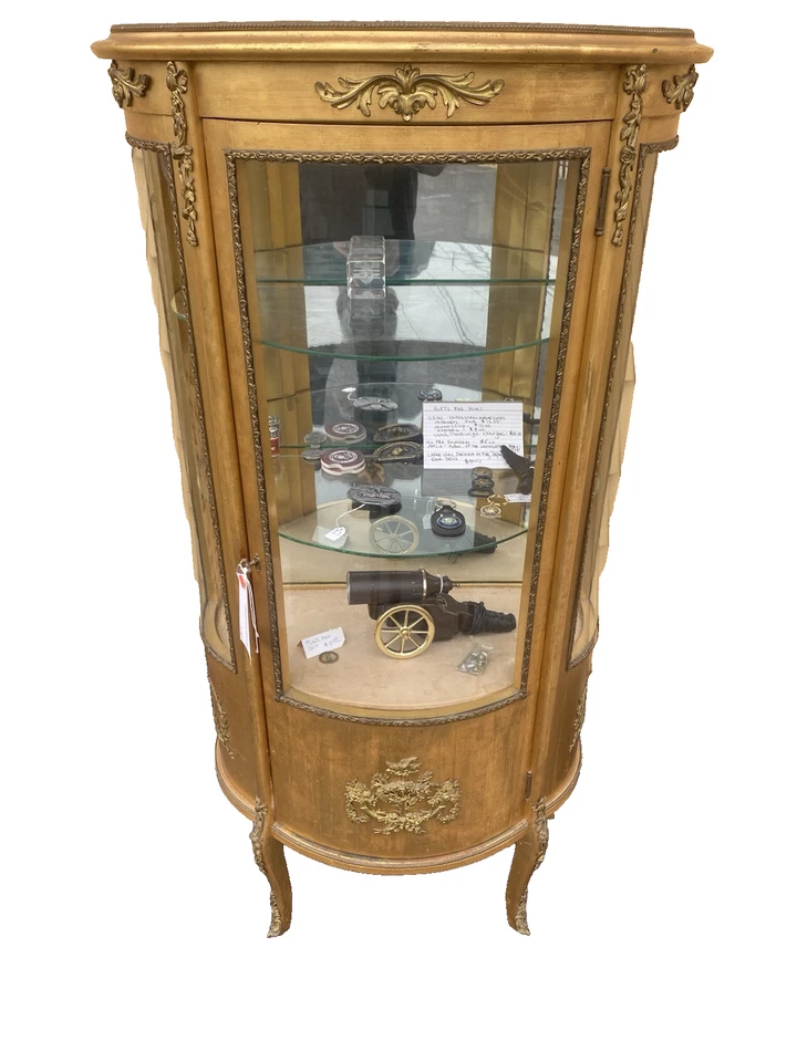 62863 Gold Decorator Bow Glass Curio  China Cabinet - Image 2 of 4