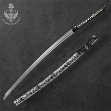 Samurai Katana Sword Stainless Steel Traditional Style -Handle Skin Rebin Wrap