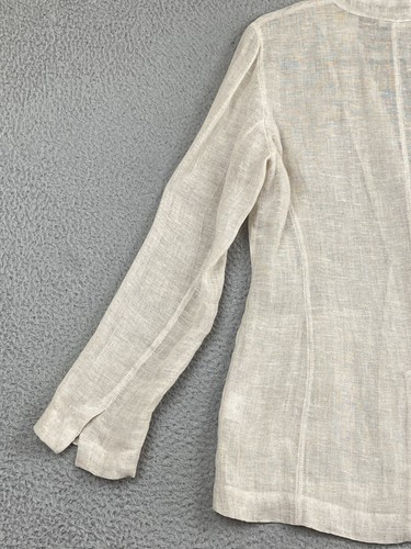 Eileen Fisher Linen Long Blazer Size Small Undyed Italian Linen Coastal Chic EXC - Picture 13 of 21