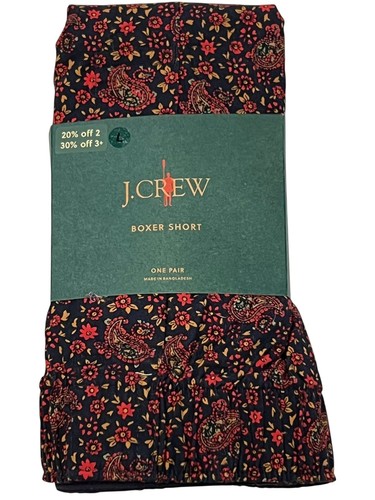 NUEVO CON ETIQUETAS J CREW Ropa Interior Boxer Talla M-L Azul Rojo Floral Paisley #17 - Imagen 4 de 5