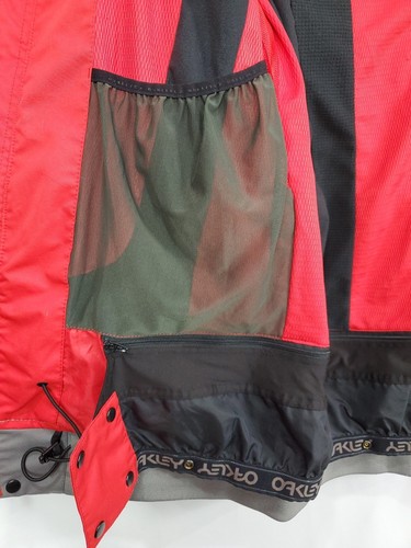 OAKLEY Waterproof Hooded Ski Snowboard Shell Jacket Coat Mens M Red Gray Ombre - Picture 11 of 19