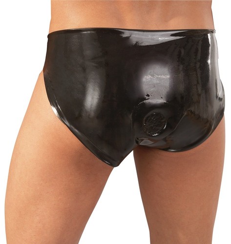 LATEX  Slip ANALPLUG  Gr M  / L   mit Penis Hoden Penishülle fetisch Gay Bondage - Bild 21 von 24