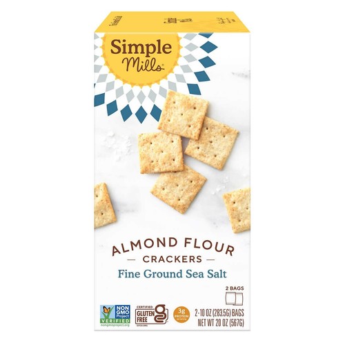 Simple Mills Almond Flour Sea Salt Crackers, 10 Ounce (2 Count) - Picture 4 of 5