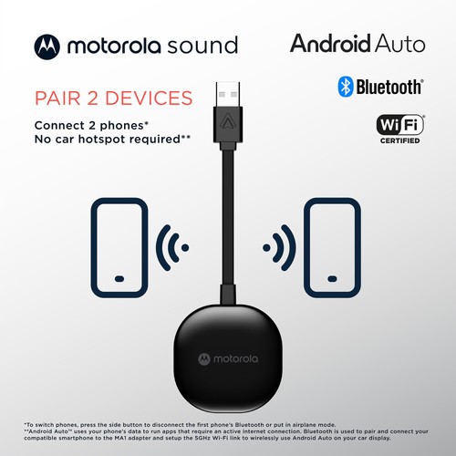 Motorola Sound MA1 Le seul adaptateur de voiture Android sans fil autorisé par Google... - Photo 8 sur 8