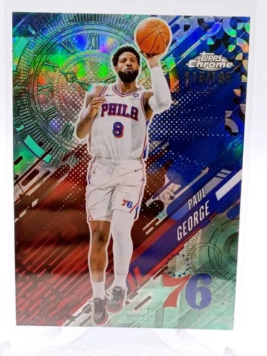 2025 Topps Chrome Paul George Refractors Aqua (RAW)
