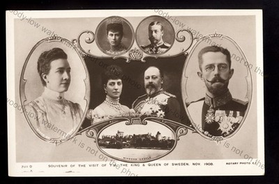 ROY233 - König Eduard VII - Besuch des Königs & Königin von Schweden, 1908 - Postkarte 
