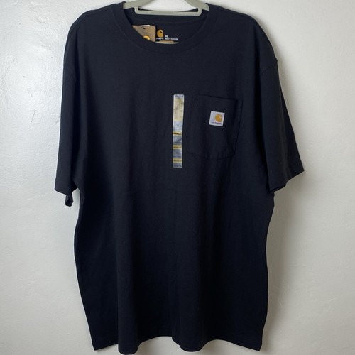 NWT Carhartt Shirt Mens K87 Heavyweight Pocket Original Fit Black Size XL