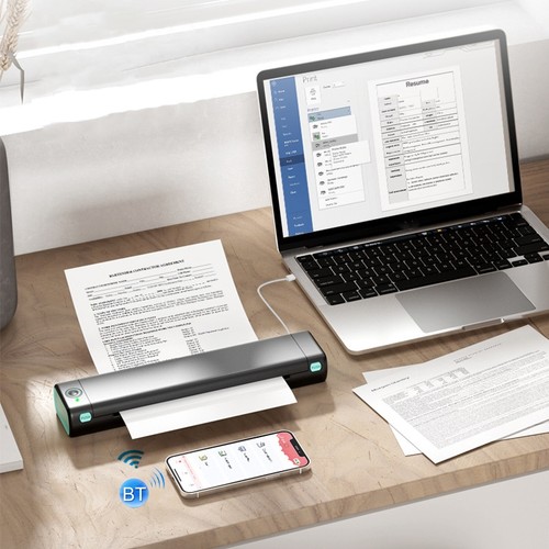 M08F Bluetooth Wireless Handheld Portable Thermal Printer Black A4 Version - Bild 28 von 28