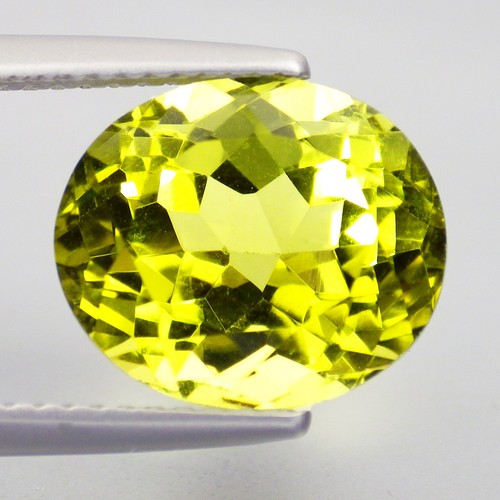 5.83 Ct Glittering (11 x 10 mm) 100% Natural Oval Cut Green Gold Lemon Quartz - Picture 2 of 7