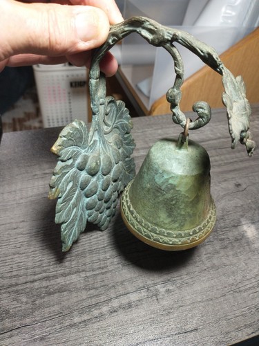 Antique Brass Bell And Hanger From Greece Numbered Signed Marked - Picture 3 of 13