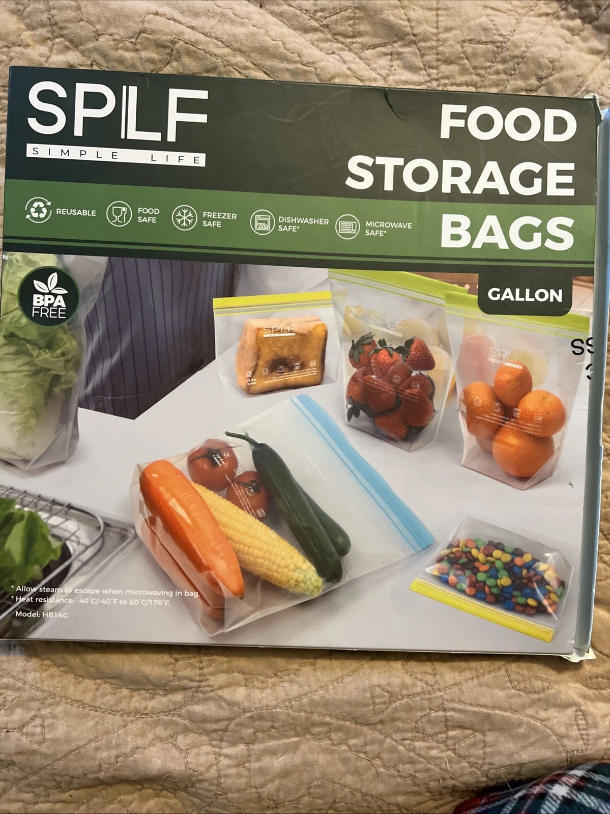 10 Pack Dishwasher Safe Reusable PEVA Food Storage Bags, Leak proof 10 GALLON
Opens in a new window 
