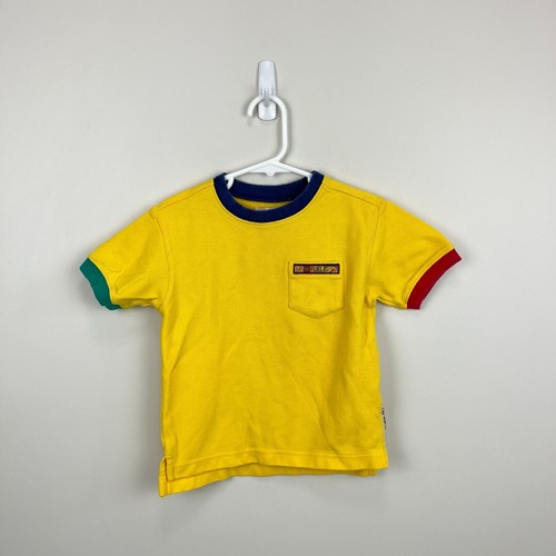Vintage Gymboree Short Sleeve Yellow Fuel Tee Shirt Toddle Boy Medium 3-4