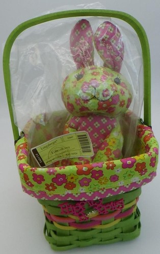 Cesta de Pascua Longaberger con tapa protectora forro de conejito de felpa floral con lazo 2011 - Imagen 11 de 11