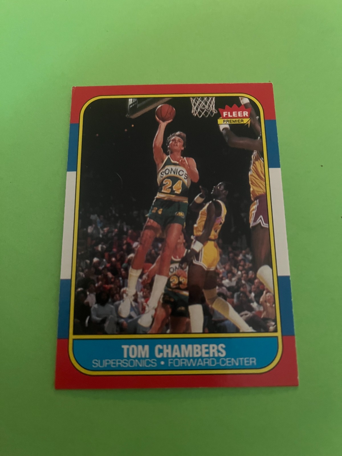 1986-87 Fleer Tom Chambers Rookie Card #15, Seattle SuperSonics,