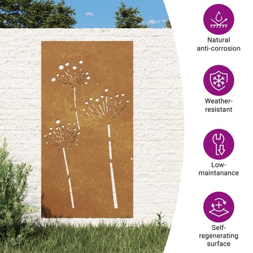 Garden Wall Decoration Rustic Corten Steel 41.3 x 21.7 in vidaXL - Picture 4 of 7