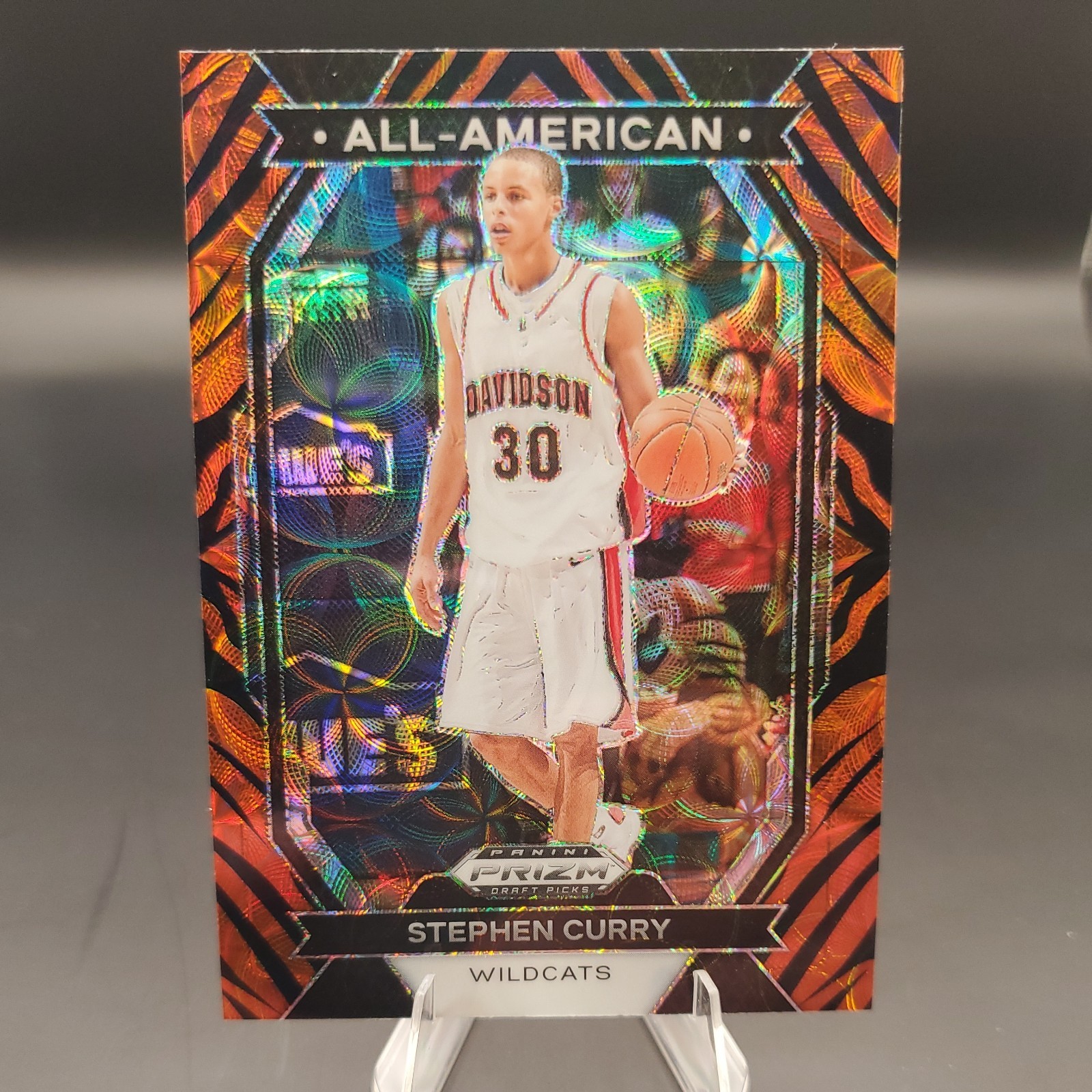 2024 Prizm Draft Picks Tiger Stripe Stephen Curry, All-American Insert SP #13 🔥