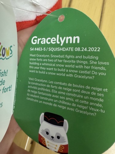 NUEVO Squishmallows 4”/4,5 pulgadas GRACELYNN el Zorro Ártico Cascanueces soldado - Imagen 7 de 9