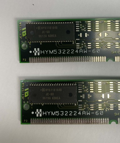 16MB Kit (2 x 8MB) Hyundai HYM532224AW-60 60ns 72-Pin EDO SIMM Memory Modules - Picture 2 of 4