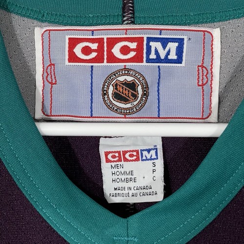 Camiseta deportiva vintage 1983 CCM Air Knit Mighty Ducks of Anaheim para hombre talla pequeña - Imagen 3 de 11