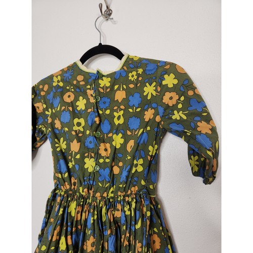 Vintage Cinderella Dress Girls Size 12 Floral Hippie Groovy Peasant 70s - Picture 6 of 7