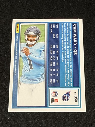 2025 Panini Donruss Football Rated Rookie #350 Cam Ward B22 - Picture 2 of 2