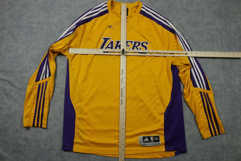 Los Angeles Lakers Shirt Mens 2XL Yellow Purple NBA Basketball Adidas ClimaCool - Image 4 of 4