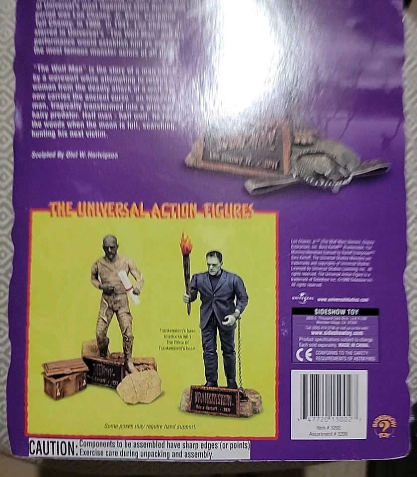 Figura de 10" nueva sellada Lon Chaney Wolf Man Serie 1 Universal Monster 1998 Foto 4 de 4