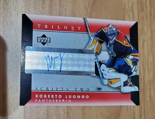 2005-06 NHL Trilogy Roberto Luongo Auto Signature Scripts Two UD Autograph