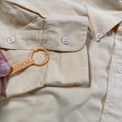 VTG Ralph Lauren Men's Large Big Shirt Yellow Button Down Long Sleeve Cotton - Picture 16 of 21