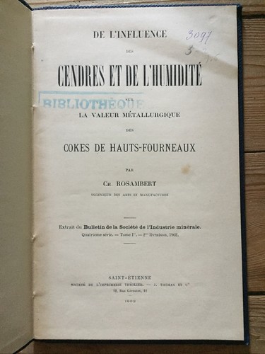 De l'influence des cendres et de l'humidité - CH.Rosambert - 1902 - Picture 2 of 2