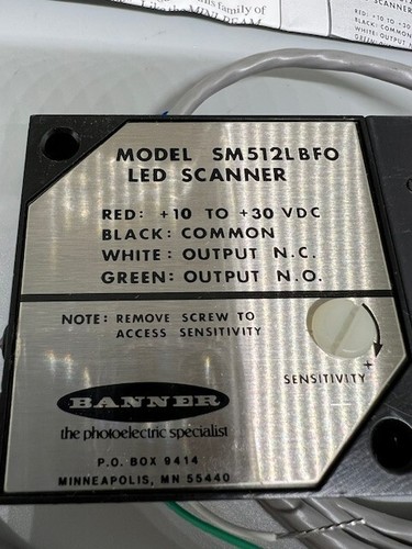 Banner SM512LBFO LED Scanner, SM512 SERIES FIBER OPTIC MODEL SENSOR 17578 - Bild 2 von 5