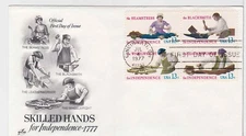 TurtlesTradingPost- Skilled Hands - July 4- 1977 #1717-1720 FDC- Artcraft Cachet