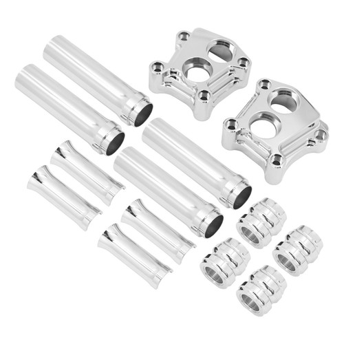 Elevador bloque de choque cubierta de cromo tubo de choque de motor para Harley Softail Dyna - Imagen 10 de 15