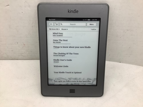 Amazon Kindle Touch D01200 eBook Reader 4th Gen 4GB Wi-Fi 6in Silver - Picture 1 of 3