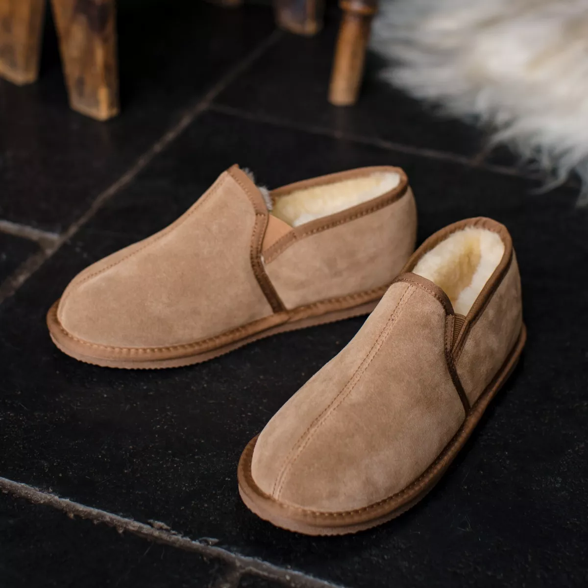 Mens sheepskin store slippers boots