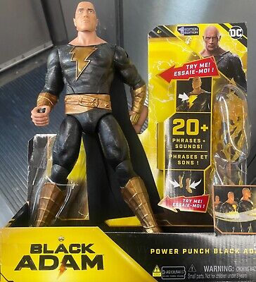 DC Comics, Power Punch Black Adam 12-inch Action Figure, 20+ Phrases and  Sounds, Lights Up with 2 Accessories, Black Adam Movie Collectible Kids  Toys