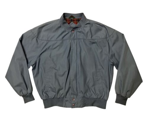 Vtg Field & Stream Bomber Jacket Mens Size XL Blue Red Plaid Lining Wind Breaker - Picture 2 of 13